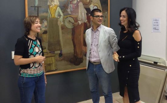 ambra con maria paola dettori storica dell arte soprintendenza sassari e daniele serra sindaco di teulada