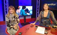 egidiangela sechi e la sua ospite rosa maura cocco in studio prima della diretta