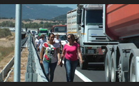 olbia protesta abitanti enas trattori in strada per chiedere le complanari