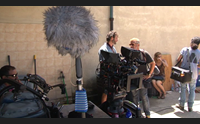cabras set cinematografico in laguna nel backstage di figlia mia