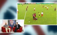 stefano fioretti e vittorio sanna collegati con peio per l amichevole cagliari real vicenza