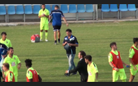 calcio l arzachena non concede il bis la viterbese s impone 3 1