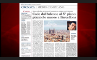 precipita dal quinto piano pizzaiolo di lunamatrona muore a barcellona