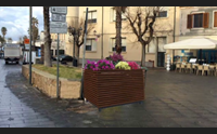 alghero arredo urbano per mascherare i bidoni legno e fiori