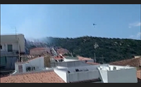 santa teresa incendio minaccia le case in azione canadair ed elicotteri
