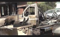 san gavino paura per un incendio in un autofficina danni ingenti