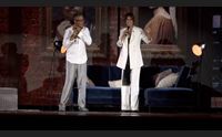 fiorello e cortellesi sul palco di pausini antonacci che show