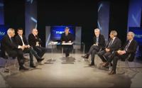 nicola scano con i 7 candidati alla presidenza della regione