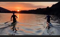 canoa la nazionale ucraina si allena nel lago della diga di isili
