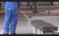 virus a cagliari la sanificazione di pensiline panchine e parchimetri