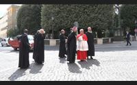 miglio cardinale sardo prima messa a san paolo l abbraccio con becciu