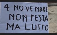 4 novembre a cagliari cortei di protesta non una festa ma un lutto