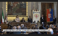 giorgia meloni a cagliari 3 5 miliardi per l isola per colmare il gap