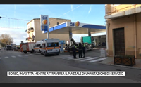 sorso investita mentre attraversa il piazzale di una stazione di servizio