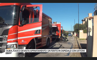olbia fuoco devasta appartamento un ferito in ospedale con ustioni