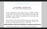autonomia differenziata consulta blocca referendum ora sardegna valorizzi specialit