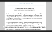 autonomia differenziata consulta blocca referendum ora sardegna valorizzi specialit