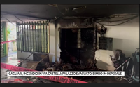 cagliari incendio in via castelli palazzo evacuato bimbo in ospedale
