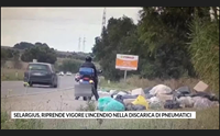 selargius riprende vigore l incendio nella discarica di pneumatici