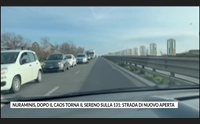 nuraminis dopo il caos torna il sereno sulla 131 strada di nuovo aperta