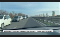 nuraminis dopo il caos torna il sereno sulla 131 strada di nuovo aperta