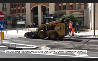 cagliari viale trieste nuovo asfalto e caos traffico lavori terminati in giornata
