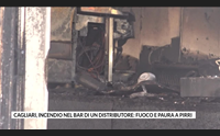 cagliari incendio nel bar di un distributore fuoco e paura a pirri