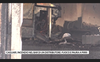 cagliari incendio nel bar di un distributore fuoco e paura a pirri