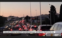 cagliari doppio incidente sull asse mediano un ferito e traffico in tilt