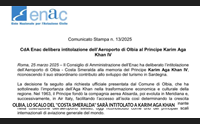 olbia lo scalo del costa smeralda sar intitolato a karim aga khan