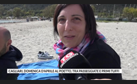 cagliari domenica d aprile al poetto tra passeggiate e primi tuffi
