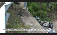 cagliari auto sfonda guardrail della 131 dir e vola dal cavalcavia due feriti gravi