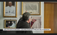 l arcivescovo di oristano con papa francesco parlavo della sardegna