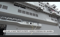 cagliari la nave trieste in porto a bordo screening per i bambini