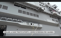 cagliari la nave trieste in porto a bordo screening per i bambini