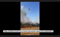 olbia incendio vicino alla statale per sassari minacciato l aeroporto