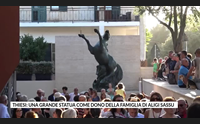 thiesi una grande statua come dono della famiglia di aligi sassu