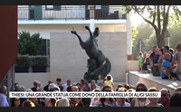 thiesi una grande statua come dono della famiglia di aligi sassu