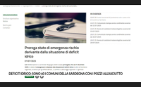 deficit idrico sono 60 i comuni della sardegna con i pozzi all asciutto