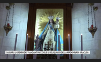 sassari il gremio dei viandanti accoglie il reliquario della madonna di siracusa