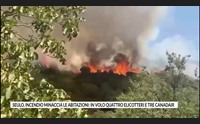 seulo incendio minaccia le abitazioni in volo quattro elicotteri e tre canadair
