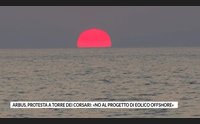 arbus protesta a torre dei corsari no al progetto di eolico offshore