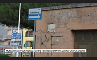 monserrato avvolto dalle fiamme mentre sistema una guaina grave a sassari