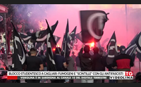 blocco studentesco a cagliari fumogeni e scintille con gli antifascisti