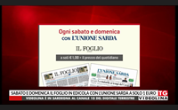 sabato e domenica il foglio in edicola con l unione sarda a solo 1 euro