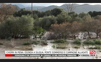 cixerri in piena esonda a siliqua ponte sommerso e campagne allagate