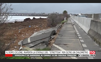 il dopo ciclone riaperta la statale 195 strettoia per oltre un chilometro