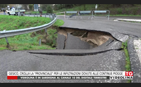 gesico crolla la provinciale per le infiltrazioni dovute alle continue piogge