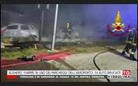 alghero fiamme in uno dei parcheggi dell aeroporto 14 auto bruciate