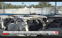 alghero fiamme in uno dei parcheggi dell aeroporto incendio doloso